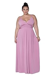 V-neck Polyester/Spandex Empire   Waistline Spaghetti Strap Sabrina Neck Maxi Dress 