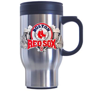 Boston Red Sox Stainless Steel 18 oz Travel Beverage Mug - MLB Baseball Fan Shop Sports Team Merchandise