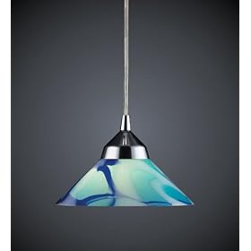 ELK Lighting 1477/1CAR Refraction Mini Pendant, Polished Chrome