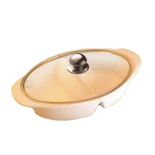 Essential Décor Entrada Collection GL86366 Covered Oval Casserole Dish, 16-Inch