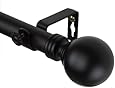 Rod Desyne Globe Window Curtain Rod Set, 66 to 120-Inch, Black