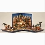 Battery Operated Blue Fold-out Gift Box with Musical Nativity Scene By Roman Inc