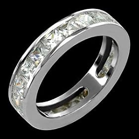 Bliss Titanium Princess Cut Diamond Eternity Band