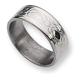 Titanium Sterling Silver Inlay Celtic Knot Flat 8mm Polished Band TB79-10