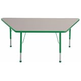 30" x 30" x 60" Trapezoid Activity Table with Adjustable Standard Legs - Green