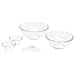 Pyrex Prepware 6-piece Prepware Set, includes1-each 1quart bowl, 1 1/2 quart bowl, 2 1/2 quart bowl, 2-each 6 ounce custard cups, 6pc measuring spoon set