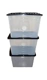 Pk of 3 80lt Plastic Storage Boxes