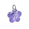 Made with Swarovski Elements� Flower Shaped Multi faceted Lavender Crystal.925 Sterling Silver 0.5" Long Pendant Charm