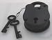 3" Antique Style Padlock - Iron Jailer Lock with Keys