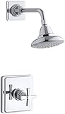 KOHLER K-T13134-3B-CP Pinstripe Rite-Temp Pressure-Balancing Shower Faucet Trim, Polished Chrome [並行