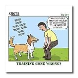 Dog Care - Lassie Like Cartoon Negotiating Timmys Location - 8x8 Iron On Heat Transfer For White Material