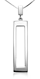Sterling Silver Open Rectangular Pendant, 16"