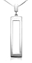 Sterling Silver Open Rectangular Pendant, 16"