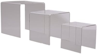 Marketing Holders Premium Riser Display 1 Set of 3", 4", 5" Stands Sturdy Durable Crystal Clear