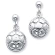 Sterling Silver Soccer Ball Dangle Earrings