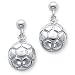 Sterling Silver Soccer Ball Dangle Earrings