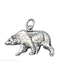 Sterling Silver Grizzly Bear Animal Charm