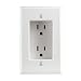 Leviton 689-W 1-Gang Recessed Duplex Receptacle, Residential grade, White