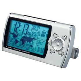 Global Atomic Controlled Digital Travel Clock (Silver) (3