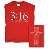 Christian T-shirt 3:16 Numbers Red