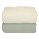 Tadpoles Organic Flannel Fitted Crib Sheets - Set of 2, Sage and Natural