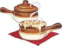 R & M International  Set of 2 Individual Onion Soup Crocks, Brown