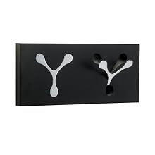 Adesso WK1115-01 Branch Double Wall Hook, Black Finish with Chrome Hooks