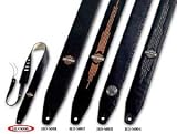 Dunlop Harley Davidson 2.5 Leather Guitar Strap with Embroidered Logo