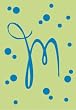 Monogram Polka Dot Garden Size Flag - M