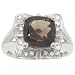 White Gold Cocktail Ring Smokey Topaz & Diamond