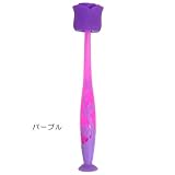 《ローズ/薔薇》吸盤付き歯ブラシ☆洗面用具通販☆/スタンディング機能付き【Flores/フロレス】【ミステリアスパープル】 スタンディング