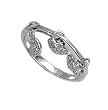 Sterling Silver Rhodium Ring with Clear CZ - Hearts - Size: 6-9 Sterling Silver Rhodium Ring with Clear CZ - Hearts - Size: 6-9