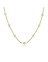 14K Yellow Gold CZ By the Yard Long Links