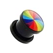 Acrylic Screw-on Plugs - Rainbow Swirl - 00G - Sold as a Pair