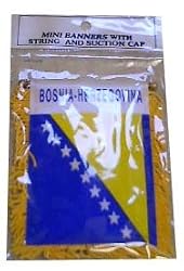 Bosnian-Herzegovian Flag with String and Suction Cap, 4x6 in.