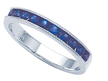 0.60 cts Sapphire Band - Platinum, 18kt White or Yellow Gold LIFETIME WARRANTEE