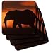 African Elephant silhouetted against the sky at sunset.Serengeti National Park,Tanzania. - Set Of 8 Coasters - Soft