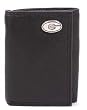 Black Pebble Grain Leather Tri-fold with Silver Emblem - Collegiate Series