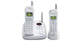 Uniden DXAI7288-2 2.4 GHz Analog Cordless Phone with Dual Handsets, Answering System, and Caller ID (White)