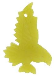 Flying Eagle Pendant - Olive Jade - 45X67mm - 3mm Hole