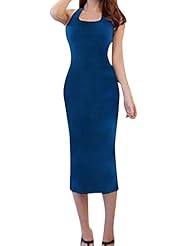 Sexy Summer Sheath Halter Sleeveless Acrylic/Knit Slit  Dress