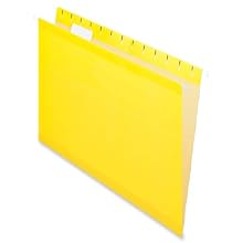Pendaflex  Hanging Folder, Yellow, 1/5 Tab, Letter, 25 Box, 4152 1/5 YEL