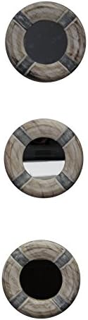 Blue and White Life Ring Bouy Mirrors Set of 3 Wood Coastal Wall Décor