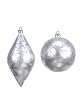 12 Richest Winter Silver Glittered Round/Teardrop Glass Christmas Ornament 4"-6"