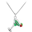 Stainless Steel Green Margarita Drink Necklace