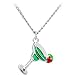 Stainless Steel Green Margarita Drink Necklace