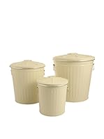 Viila D'Este Set Cubo De Basura 3 Uds. Crema