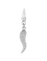 Sterling silver 0.09ct TDW Diamond Italian Horn (Charm)