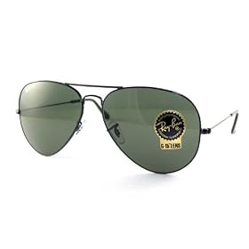 Ray Ban RB3026 Aviator Large Metal Ii L2821 Sunglasses Black Frame With Crystal Gray Lens Size...