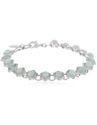 NINE WEST VINTAGE AMERICA "Native Flora" Worn Silver Seafoam Flex Bracelet, 7.5"